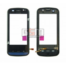 Тачскрин для Nokia C6-00, черный, с передней панелью Тачскрин для Nokia C6-00, черный, с передней панелью
