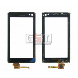 Тачскрин для Nokia N8-00, черный, с рамкой