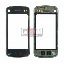Тачскрин для Nokia N97, черный, копия, с передней панелью