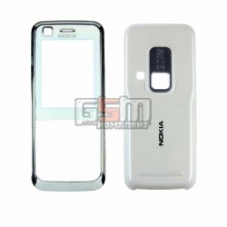 Корпус для Nokia 6120c, 6121c, белый, копия ААА, передняя и задняя панель