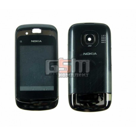 Корпус для Nokia C2-06, черный, копия ААА