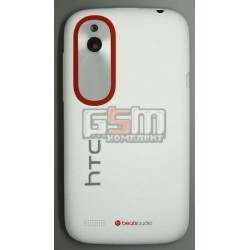 Корпус для HTC T328w Desire V, білий, з синьою накладкою