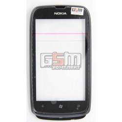 Тачскрин для Nokia 610 Lumia, с передней панелью, черный Тачскрин для Nokia 610 Lumia, с передней панелью, черный