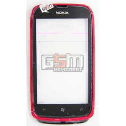 Тачскрин для Nokia 610 Lumia, с передней панелью, красный Тачскрин для Nokia 610 Lumia, с передней панелью, красный
