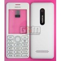 Корпус для Nokia 206 Asha, білий, China quality ААА, з клавіатурою