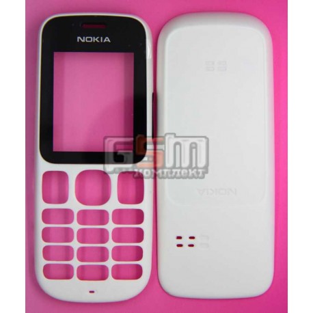 Корпус для Nokia 101, белый, копия ААА, передняя и задняя панель