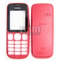 Корпус для Nokia 101, High quality, красный, передняя и задняя панель