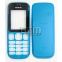 Корпус для Nokia 101, High quality, синий, передняя и задняя панель