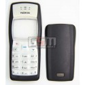 Корпус для Nokia 1100, 1101, China quality AAA, черный, с клавиатурой, передняя и задняя панели