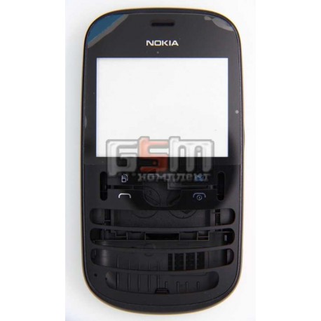 Корпус для Nokia 200 Asha, черный, копия ААА