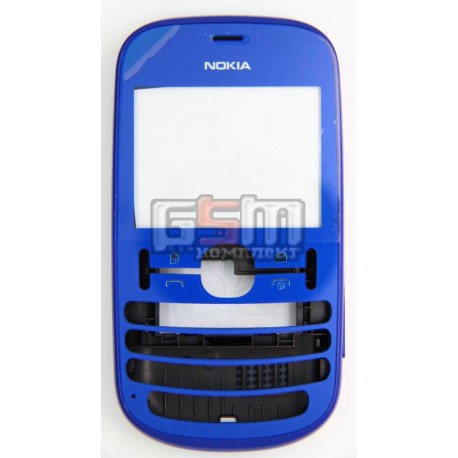 Корпус для Nokia 201 Asha, синий, копия ААА