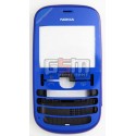 Корпус для Nokia 201 Asha, синий, China quality ААА