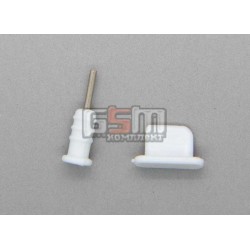 Заглушки защиты коннектора зарядки и коннектора наушников для iPhone 5, белые Заглушки защиты коннектора зарядки и коннектора наушников для iPhone 5, белые