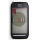 Тачскрин для Nokia 603, черный, с передней панелью, б/у, сенсор новый, рамка имеет незначительные потертости