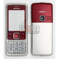 Корпус для Nokia 6300, красный, копия ААА, с клавиатурой