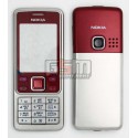 Корпус для Nokia 6300, красный, China quality ААА, с клавиатурой