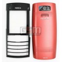 Корпус для Nokia X2-02, High quality, червоний
