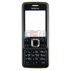 Корпус для Nokia 6300, чорний, China quality ААА, з клавіатурою, з орнаментом