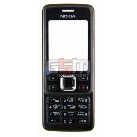 Корпус для Nokia 6300, черный, копия ААА, с клавиатурой, с орнаментом