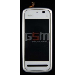 Тачскрін (сенсорний екран ) для Nokia 5228, 5230, 5233, 5235, з передньою панеллю, China quality, білий