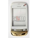 Тачскрін, сенсор, переднє скло для Nokia C2-02, C2-03, C2-06, C2-07, C2-08, з передньою панеллю, China quality, білий