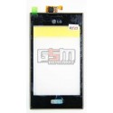 Тачскрін для LG E610 Optimus L5, E612 Optimus L5, з передньою панеллю, чорний