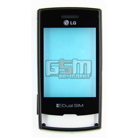 Тачскрин для LG P520, черный, с передней панелью