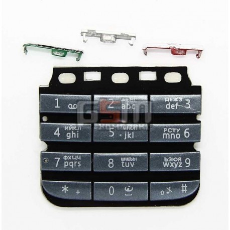 Клавиатура для Nokia 300 Asha, черный, русская, верхняя, нижняя