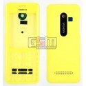 Корпус для Nokia 206 Asha, China quality AAA, панели ,желтый