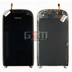 Тачскрин для Nokia 701, черный, с передней панелью Тачскрин для Nokia 701, черный, с передней панелью