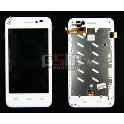 Дисплей для Prestigio MultiPhone 5400 Duo, белый, оригинал, с сенсорным экраном, с передней панелью