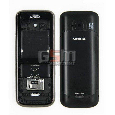 Корпус для Nokia C5-00, копия AAA, черный