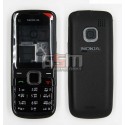 Корпус для Nokia C1-01, China quality AAA, черный с калвиатурой