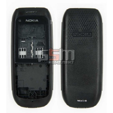 Корпус для Nokia C1-00, копия AAA, черный