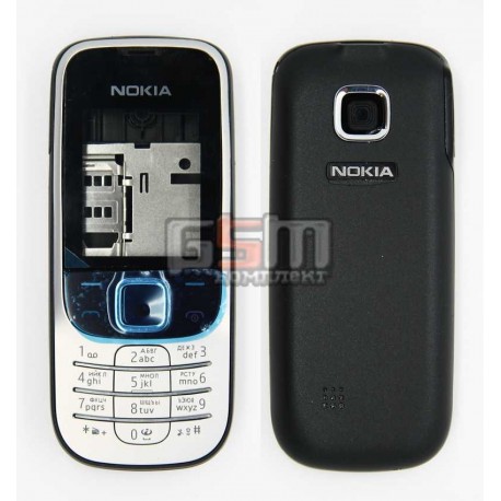 Корпус для Nokia 2330c, черный, копия ААА, с клавиатурой