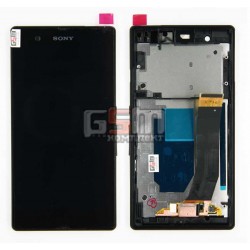 Дисплей для Sony C6603 L36i Xperia Z черный, с тачскрином и передней панелью 