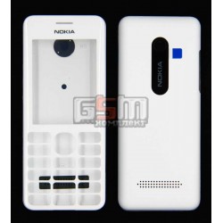 Корпус для Nokia 206 Asha, копия AAA, панели , белый