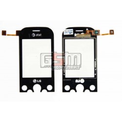 Тачскрин для LG KS360, черный, с защитным стеклом