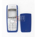 Корпус для Nokia 1110, 1110i, 1112, синий, High quality, с клавиатурой, передняя и задняя панель