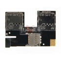Коннектор SIM-карты для HTC Desire 500 Dual Sim , на две SIM-карты, с коннектором карты памяти, со шлейфом