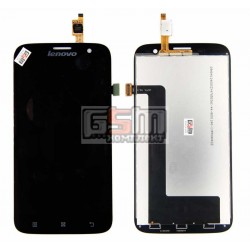 Дисплей для Lenovo A859, черный, с сенсорным экраном (дисплейный модуль)
