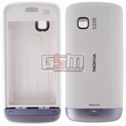 Корпус для Nokia C5-03, C5-06, белый, China quality ААА, с фиолетовой накладкой Корпус для Nokia C5-03, C5-06, белый, China quality ААА, с фиолетовой накладкой