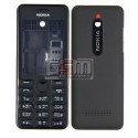 Корпус для Nokia 206 Asha, чорний, China quality ААА, з клавіатурою