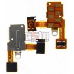 Шлейф для Sony ST27i Xperia Go, кнопки включения, коннектора наушников, с компонентами