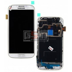 Дисплей для Samsung I9500 Galaxy S4, белый, с сенсорным экраном (дисплейный модуль), с передней панелью