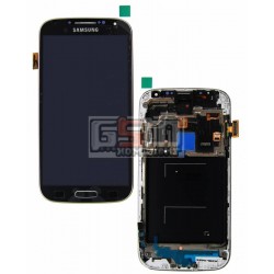 Дисплей для Samsung I9500 Galaxy S4, черный, с сенсорным экраном (дисплейный модуль), с передней панелью