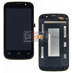 Дисплей для Prestigio MultiPhone 3400 Duo, черный, с сенсорным экраном (дисплейный модуль), с передней панелью