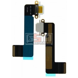 Шлейф для Apple iPad Mini, коннектора зарядки, с компонентами, белый