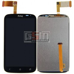Дисплей для HTC T328e Desire X, черный, с сенсорным экраном (дисплейный модуль)