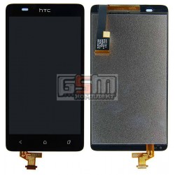 Дисплей для HTC Desire 400 Dual Sim, T528w One SU, черный, с сенсорным экраном (дисплейный модуль)